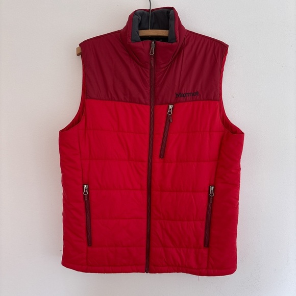 MARMOT VEST sleeveless puffer Medium red outdoors winter - Picture 2 of 6